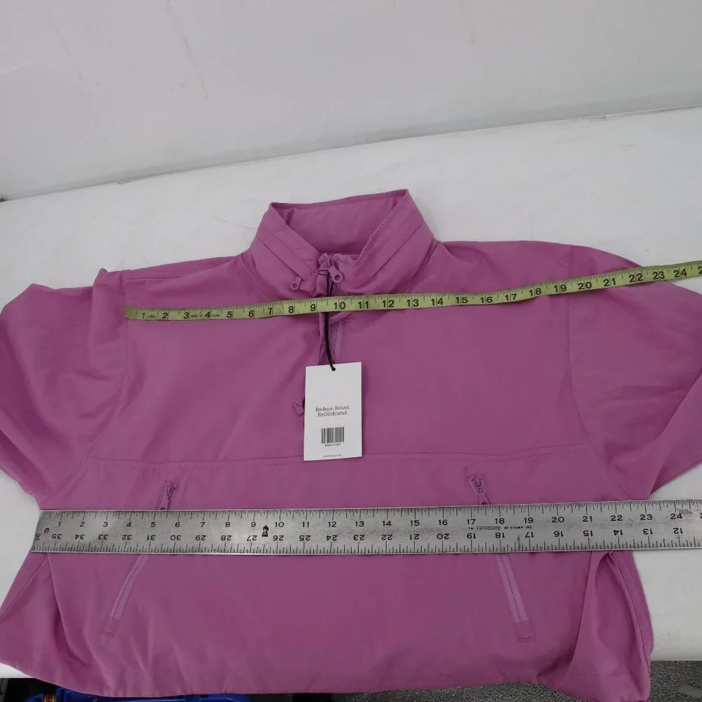 Girlfriend collective windbreaker jacket women's small zip up crop pink hooded - Picture 13 of 15